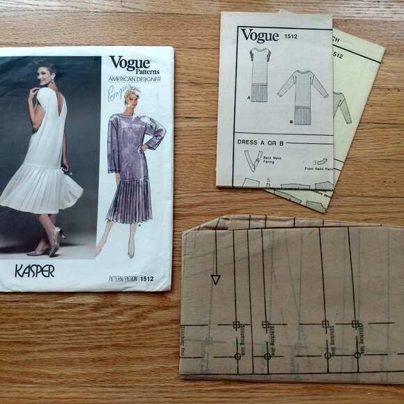 Vintage Vogue Flapper Dress Sewing Pattern Size 8 Kasper 1512 UNCUT - Picture 11 of 13